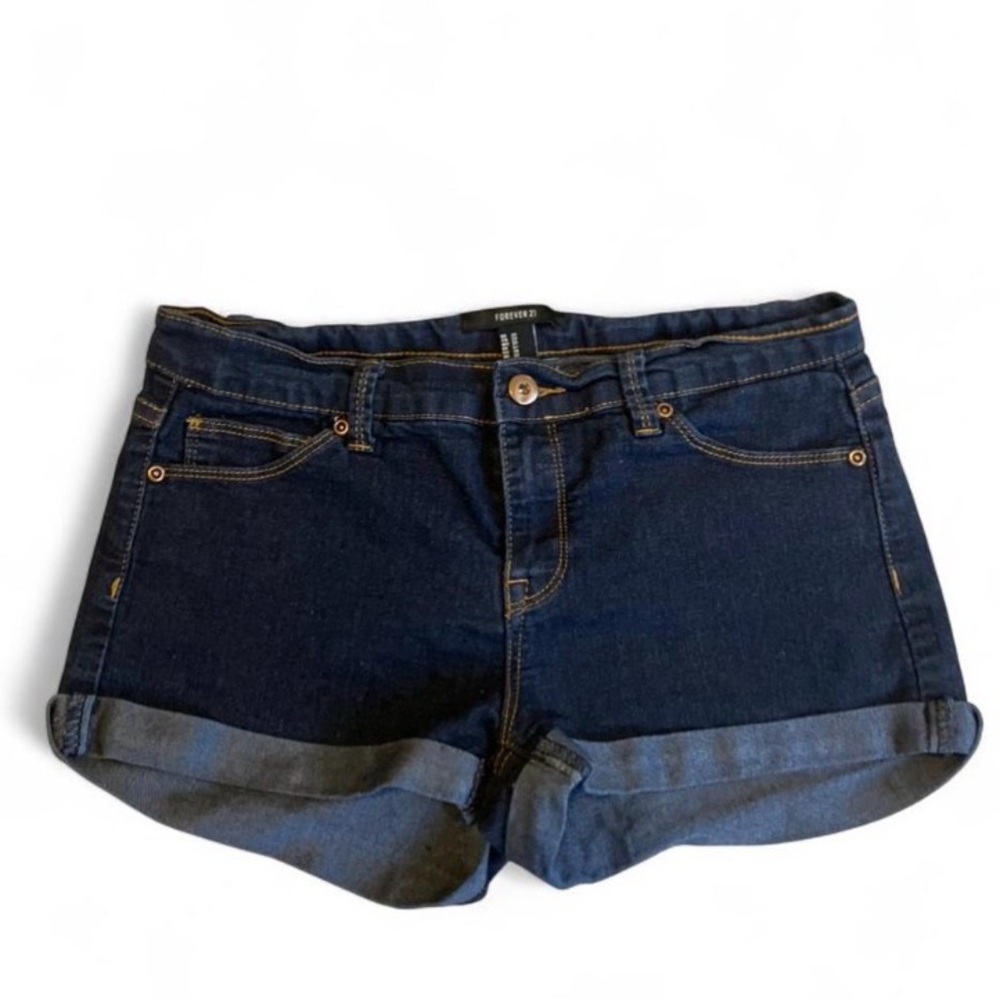 Forever 21 Women's Deep Indigo Jean Shorts